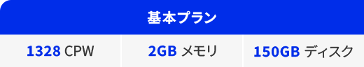 基本プラン 1328CPW 2GBメモリ 150GBディスク